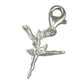 Sterling silver ballerina charm clip on by Melchior Jewellery detailed dancer pendant