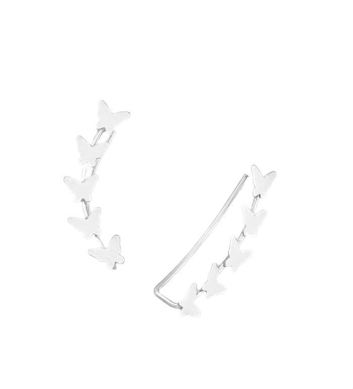 Melchior Jewellery sterling silver butterfly ear climbers for women with delicate butterfly design