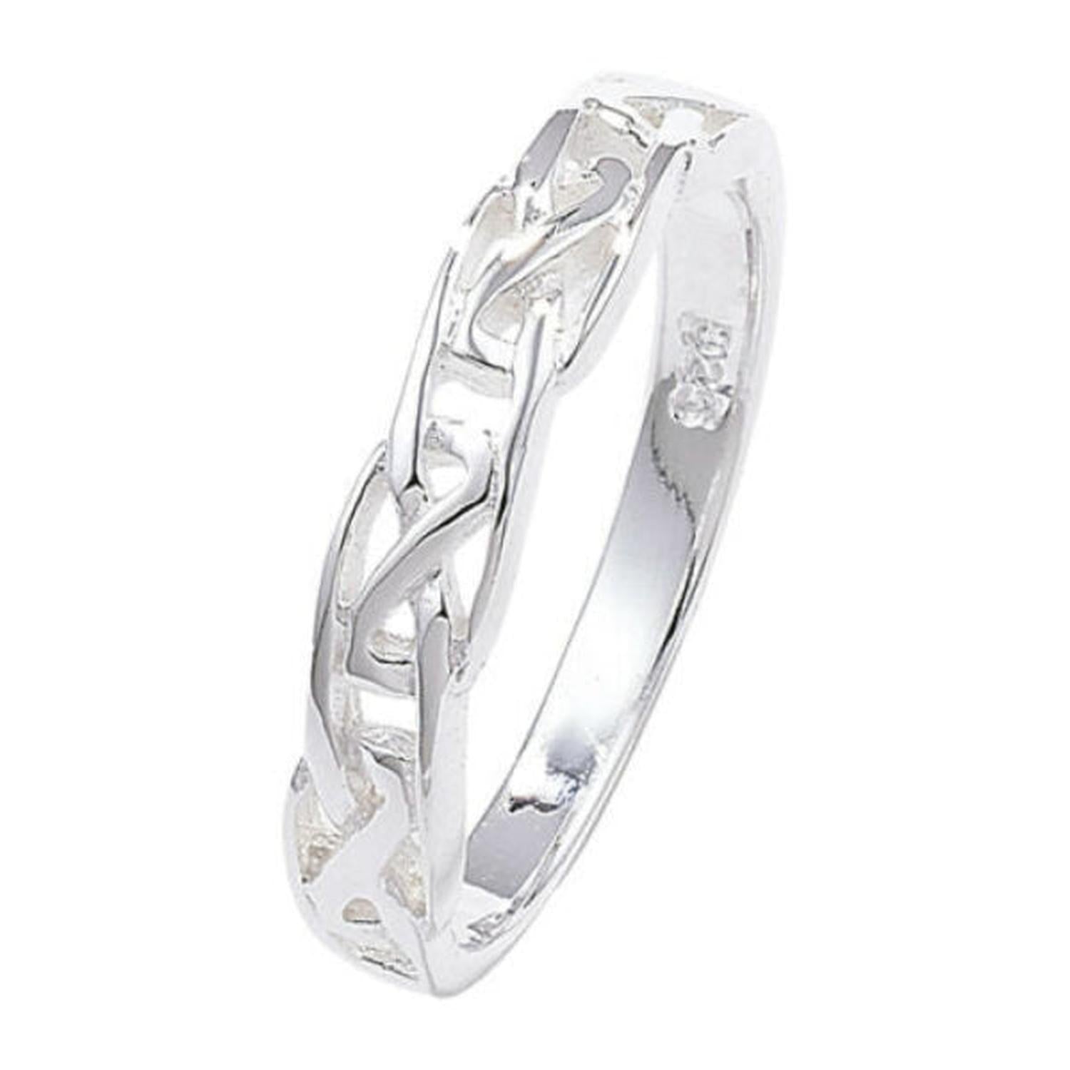 Melchior Jewellery sterling silver Celtic knot ring with intricate braided design and polished finish