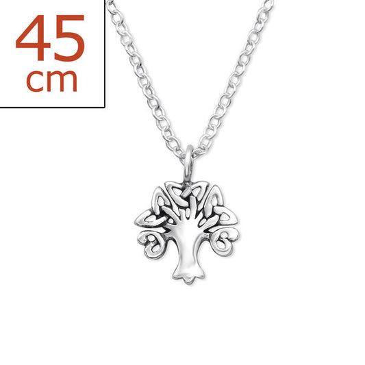 Melchior Jewellery sterling silver Celtic tree necklace pendant on 45 cm chain detailed knotwork design