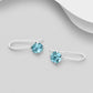Melchior Jewellery sterling silver cubic zirconia climber earrings with light blue stones for women