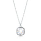 Melchior Jewellery sterling silver cubic zirconia necklace with a cushion-cut pendant on chain