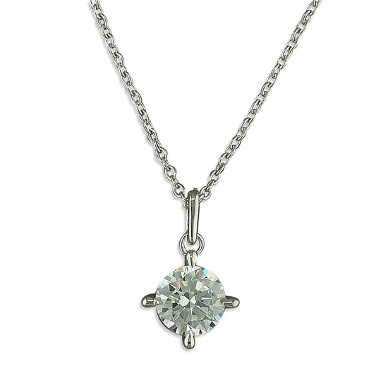 Melchior Jewellery sterling silver cubic zirconia necklace with a round sparkling pendant