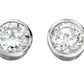 Melchior Jewellery pair of round bezel set studs in sterling silver cubic zirconia stud earrings for everyday wear