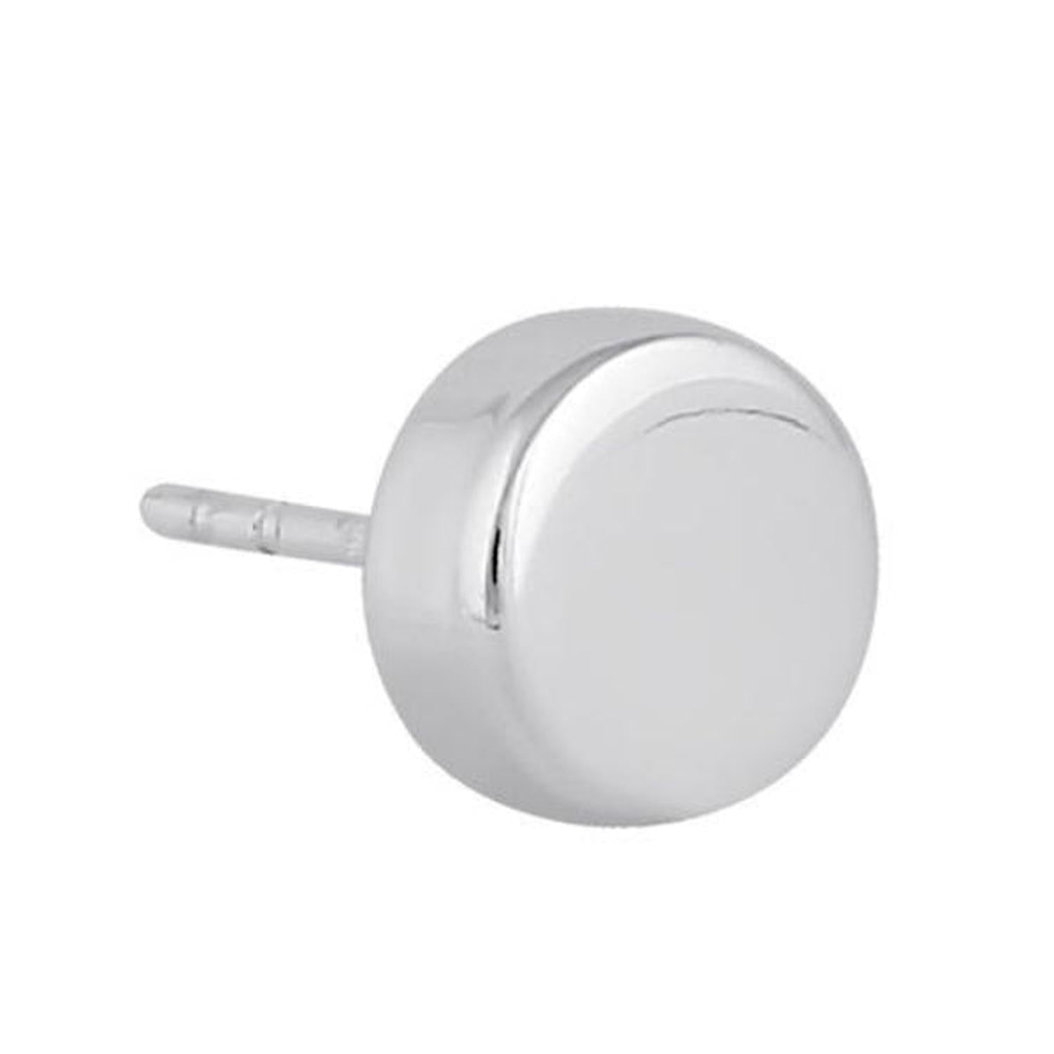 Melchior Jewellery sterling silver disc stud earrings with a polished smooth surface for women