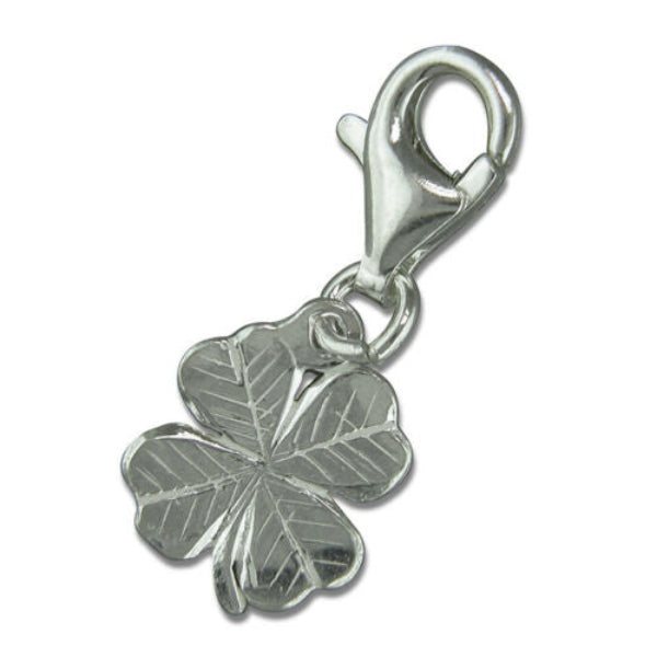 Melchior Jewellery sterling silver four leaf clover charm clip on charm with lobster clasp