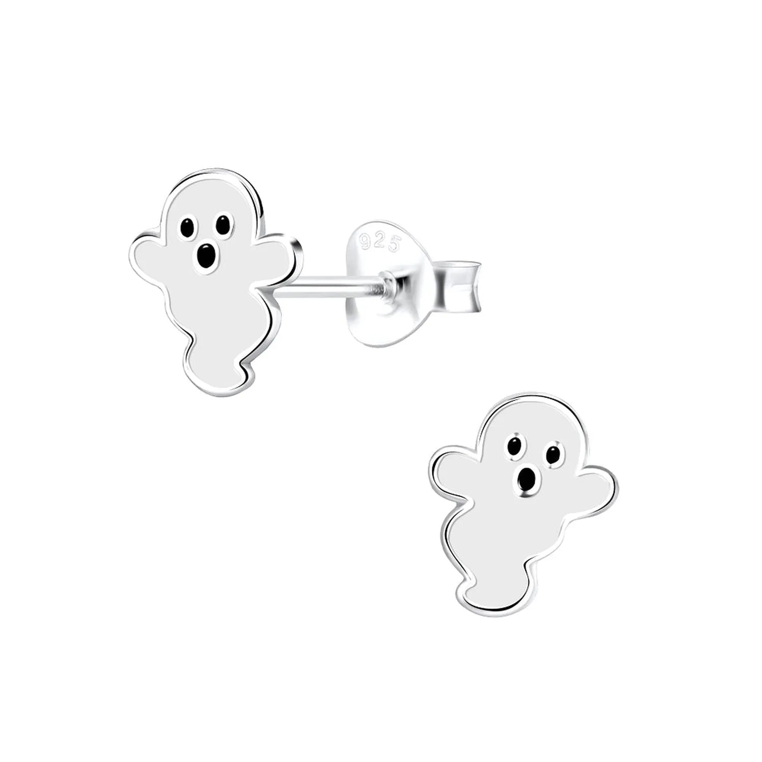 Sterling silver ghost stud earrings for children