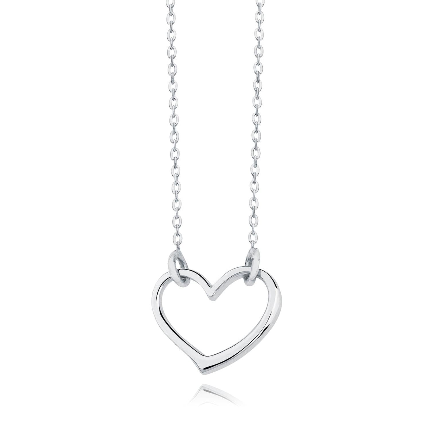 Melchior Jewellery sterling silver heart choker necklace featuring a delicate open heart pendant on a fine chain