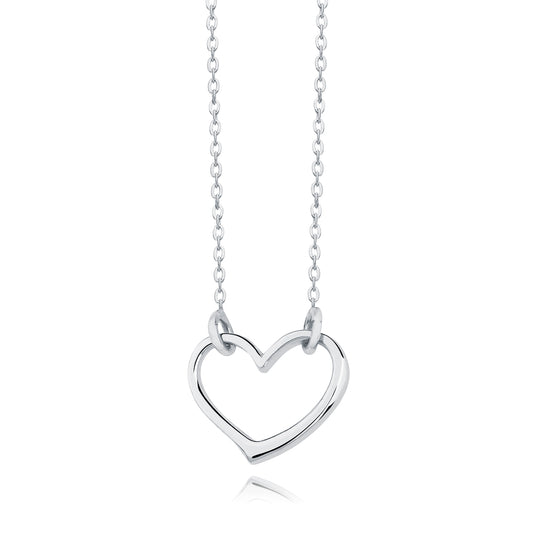 Melchior Jewellery sterling silver heart choker necklace with delicate chain and open heart pendant