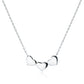 Sterling silver heart choker necklace with three polished heart pendants on delicate chain
