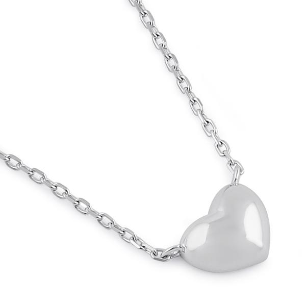 Melchior Jewellery sterling silver heart necklace with polished heart pendant on chain