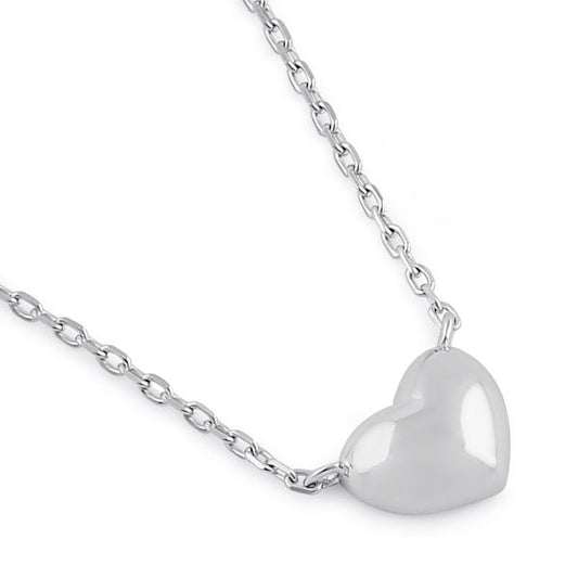 Melchior Jewellery sterling silver heart necklace with polished heart pendant on chain