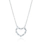 Sentiell sterling silver heart necklace for woman with delicate chain and sparkling bead accents