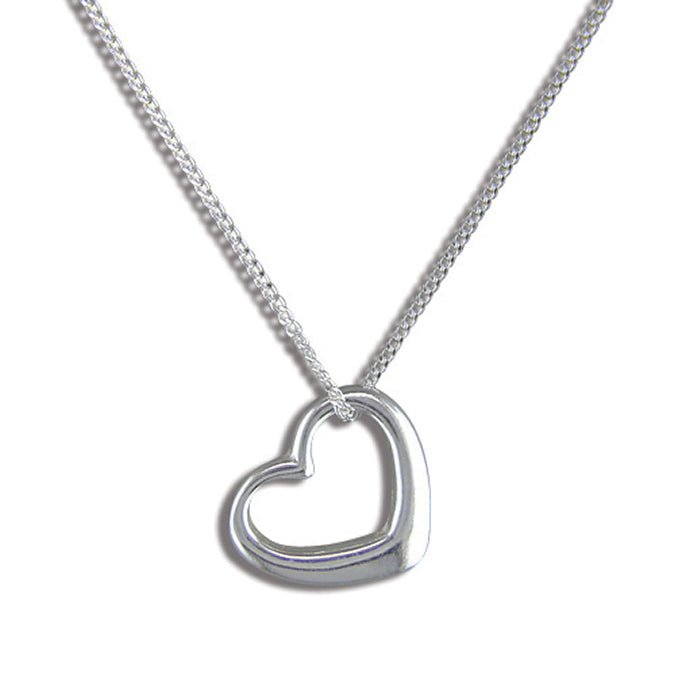 Melchior Jewellery sterling silver heart necklace with delicate open heart pendant on chain