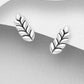 Melchior Jewellery sterling silver leaf stud earrings with detailed leaf design for women