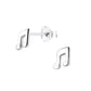 Melchior Jewellery sterling silver music note stud earrings for women with a polished finish