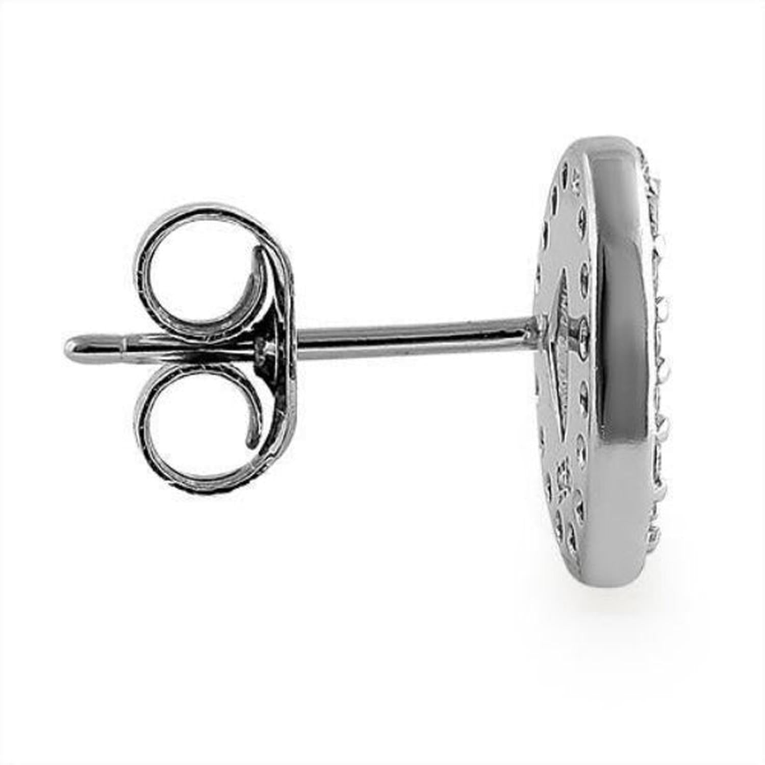 Melchior Jewellery sterling silver opal stud earrings side profile showing polished disc post and butterfly back