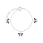 Sterling silver panda charm bracelet for girls with three cute panda face charms and adjustable chain