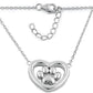 Melchior Jewellery sterling silver paw print necklace with heart-shaped pendant and adjustable chain