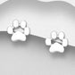 Melchior Jewellery sterling silver paw print stud earrings for women with a polished finish