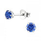 Melchior Jewellery sterling silver sapphire stud earrings with deep blue round gemstones