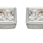 Melchior Jewellery sterling silver square stud earrings with clear princess cut cubic zirconia stones