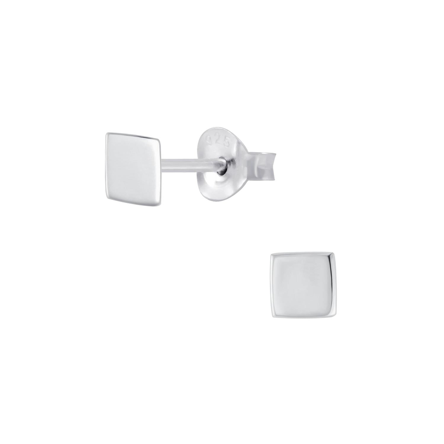 Melchior Jewellery sterling silver square stud earrings with minimalist design for women