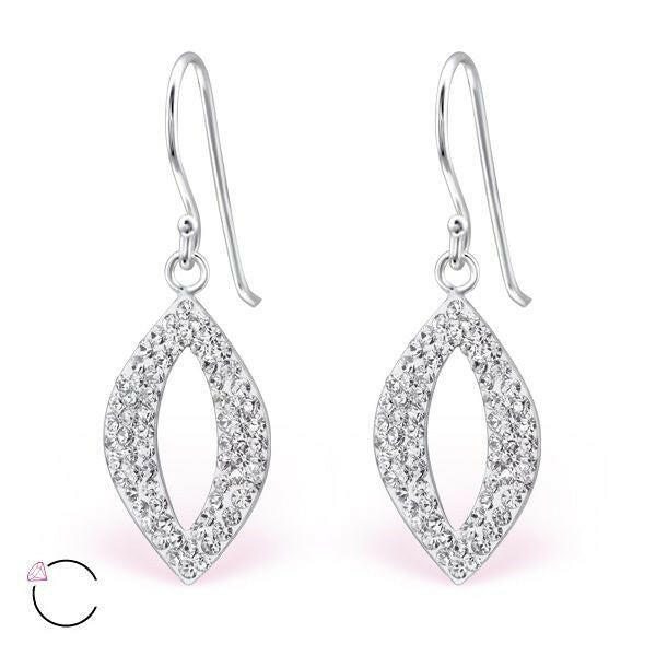 Melchior Jewellery sterling silver teardrop earrings with sparkling crystal detailing for women