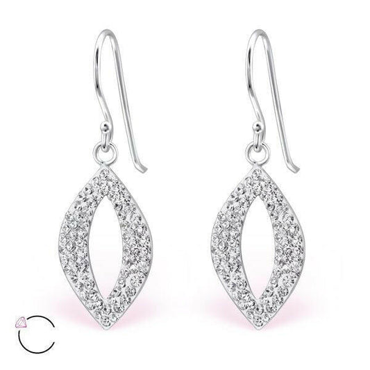 Melchior Jewellery sterling silver teardrop earrings with sparkling crystal detailing for women