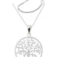 Melchior Jewellery sterling silver tree of life necklace with delicate chain and round pendant