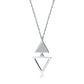 Melchior Jewellery sterling silver triangle pendant necklace with two linked triangle charms on chain