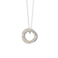 Melchior Jewellery sterling silver triple ring necklace with delicate chain and sparkling stones