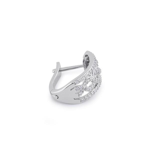 Melchior Jewellery sterling silver twist hoop earrings with intricate crystal detailing for women