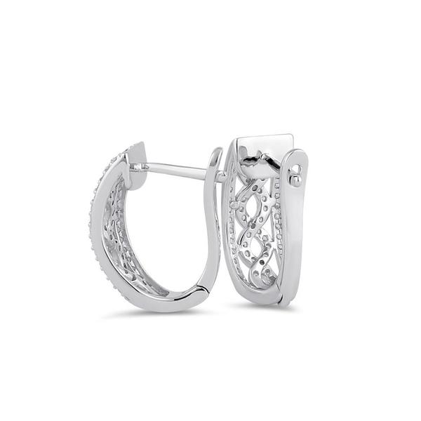 Melchior Jewellery sterling silver twist hoop earrings with intricate filigree design for women