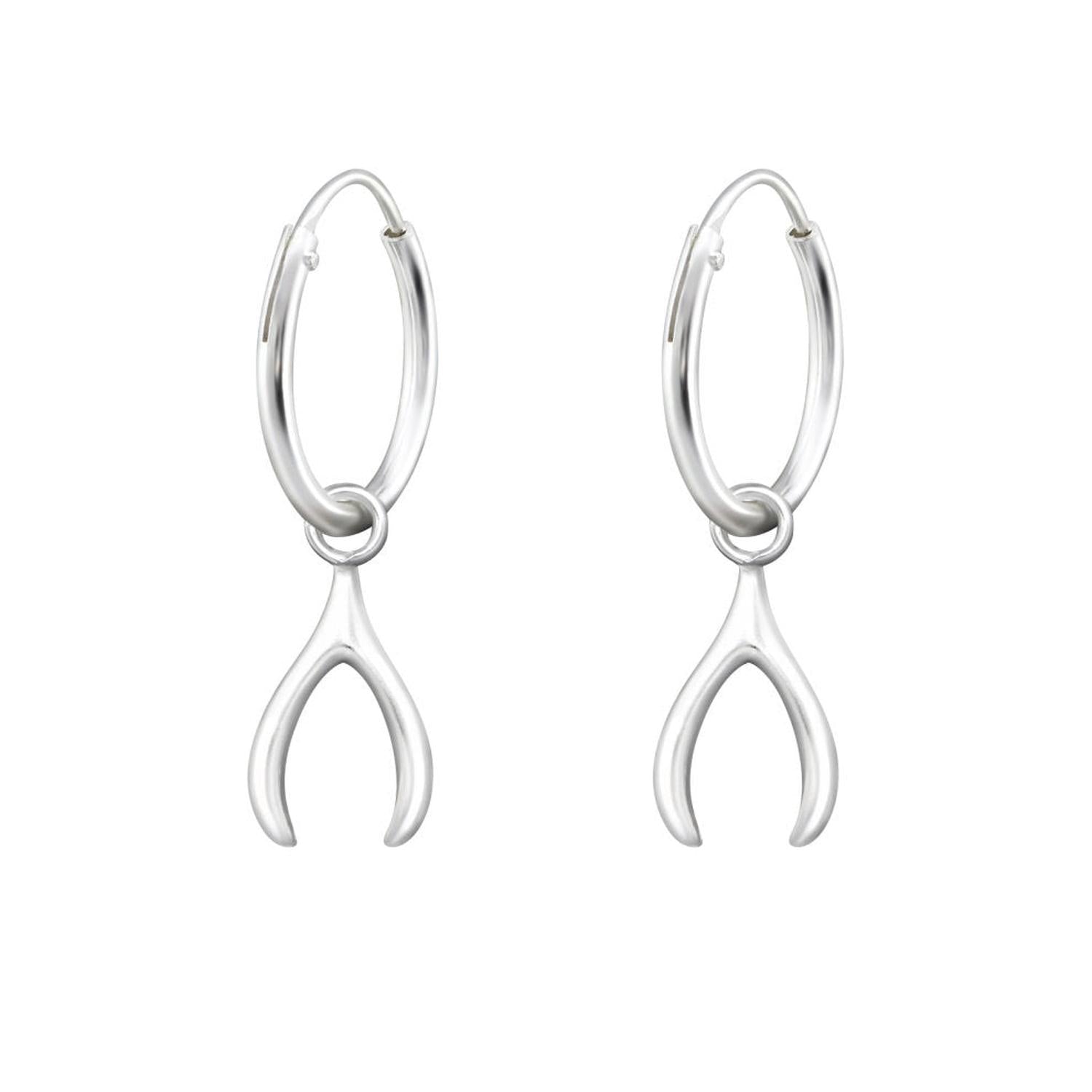 Melchior Jewellery sterling silver wishbone earrings for children with hoop design