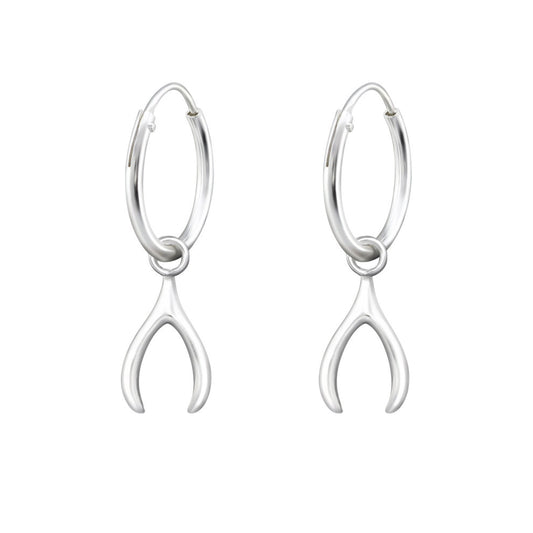 Melchior Jewellery sterling silver wishbone earrings for children with hoop design