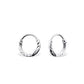 Melchior Jewellery tiny diamond cut hoop earrings for kids in polished silver finish