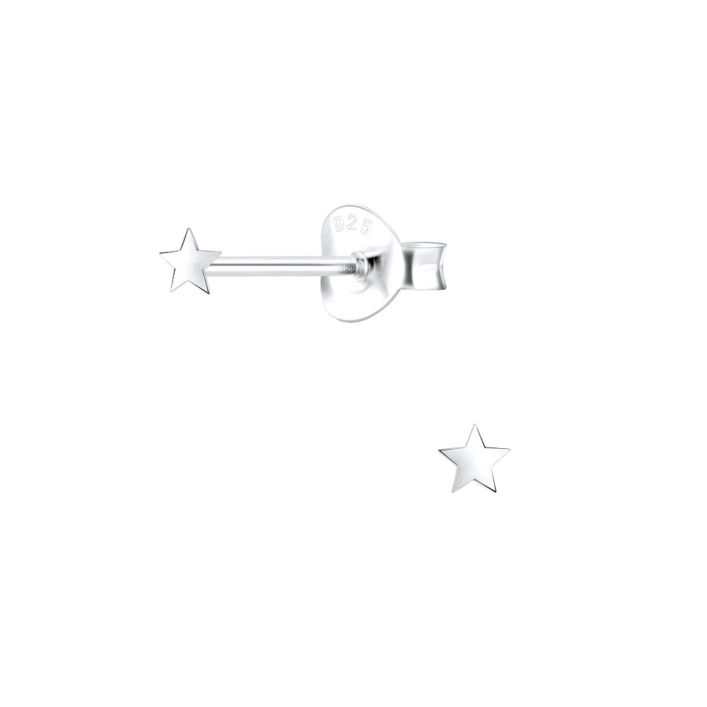 Melchior Jewellery tiny star earrings for kids in sterling silver with butterfly backs