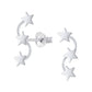 Melchior Jewellery triple star linked silver earrings with three connected stars in polished silver