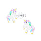 Melchior Jewellery silver unicorn earrings with pastel colours perfect unicorn jewellery for girls