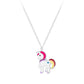 Melchior Jewellery childrens unicorn necklace for girls with colourful enamel charm on silver chain