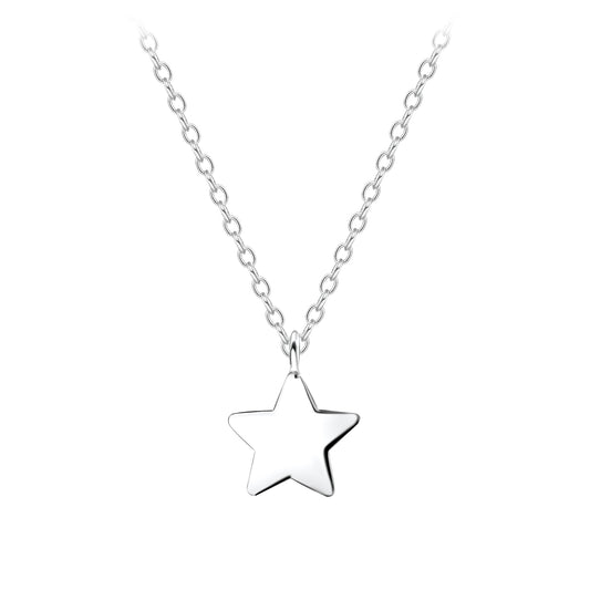 Melchior Jewellery womans plain star necklace sterling silver with polished star pendant on chain