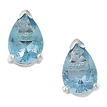 Sterling Silver Blue Topaz Stud Earrings - Melchior Jewellery 