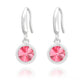 Melchior Jewellery rose Swarovski crystal drop earrings with silver hooks for women