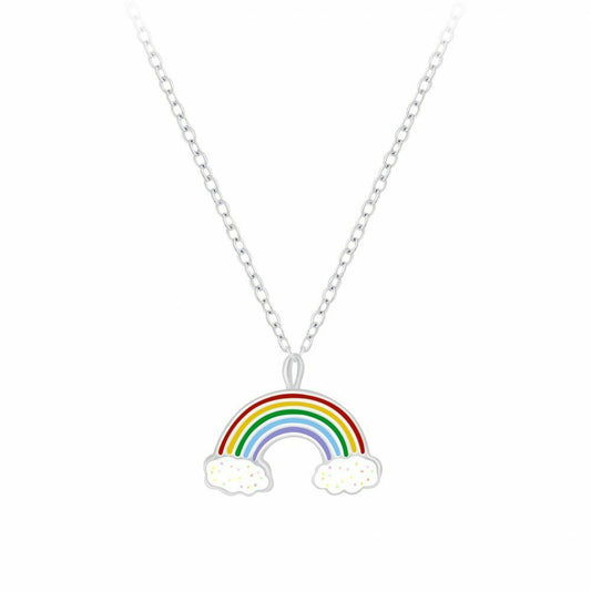 Children's Sterling Silver Rainbow Pendant Necklace - Melchior Jewellery 