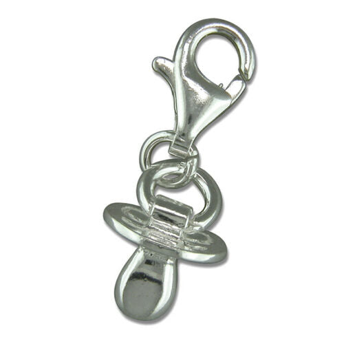 Sterling Silver Baby Dummy Clip on Charm Pendant