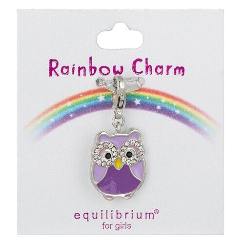 Childrens Silver Enamel Owl Charm