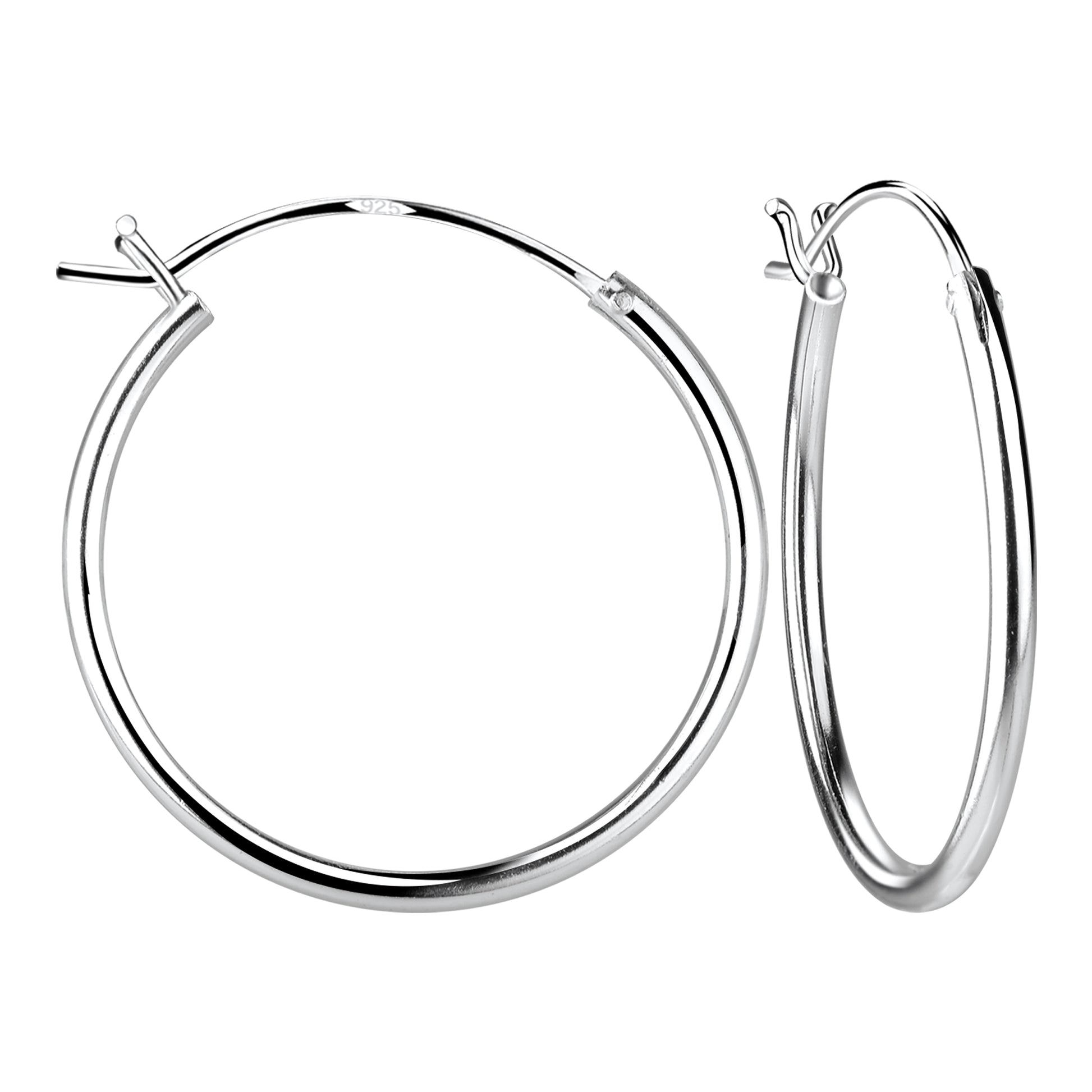 Melchior Jewellery silver French lock hoop earrings for women with polished finish