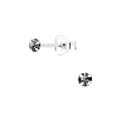Melchior Jewellery childrens sterling silver crystal stud earrings small clear round studs for sensitive ears