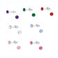 Melchior Jewellery 4mm coloured cubic zirconia earrings silver bezel stud pairs in assorted colours